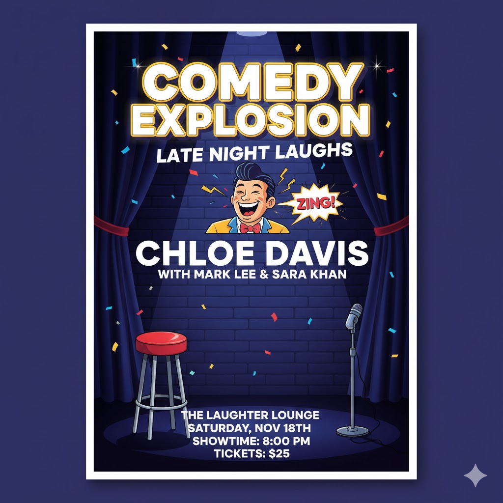 Afiche de Noche de Comedia